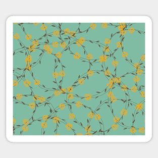 green  floral pattern Sticker